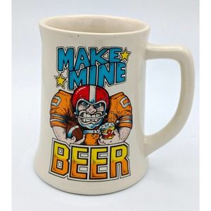 Vintage 80s Wallace Berry Football Beer Stein Mug